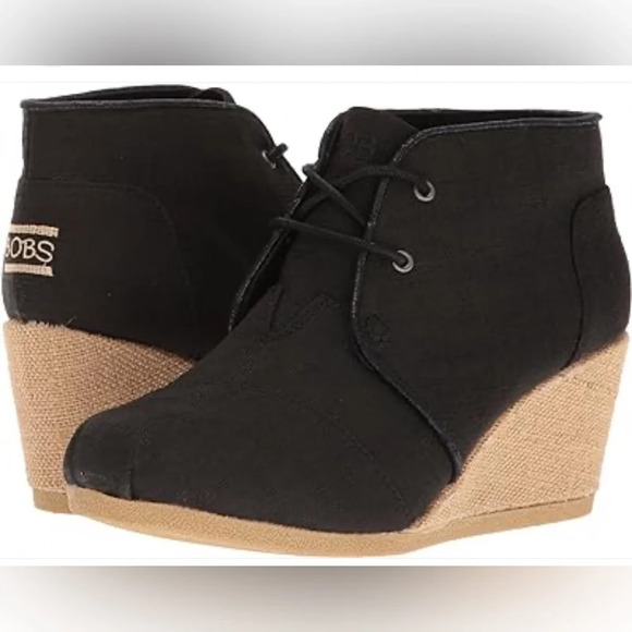 Skechers Women's Bobs from high notes Fancy Fresh Ankle Bootie Black - Picture 1 of 15
